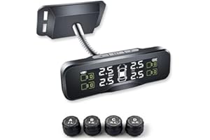 YANCIOGZ Sistema de Monitoreo Sensor de presión de neumáticos Ajuste de ángulo libre con pantalla LCD TPMS Monitor de presión detector universal para coche en tiempo Real con válvula externa