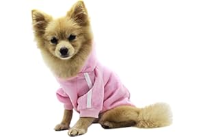 Ducomi Felpa Cappuccio Cane 100% Cotone – Cappotto Cane Taglia Piccola, Media e Grande, da Chihuahua, Bulldog Francese a Labrador, Pitbull, e Amstaff, Comodo Pullover Cani (Rosa, M)