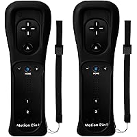 TechKen 2 Stück Wii Linker Controller mit Motion Plus, Wii Controller Fernbedienung Wii Remote Motion Plus mit Schutzhülle au
