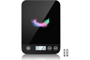 Drcowu Bilancia Cucina Digitale 10kg, Bilancia Alimentare Elettronica da Cucina con Precisione 1g, LCD Retroilluminato, Pesa Alimenti per Cucinare, Preparazione Pasti, Keto e Dolci, Nero