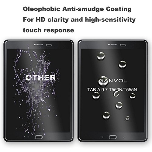 Ganvol Panzerglasfolie Samsung Galaxy Tab A T550N T555N 24,6 cm (9,7 Zoll) Panzerfolie 9H Hartglas Folie Panzerglas Echtglasfolie Glasfolie - 7