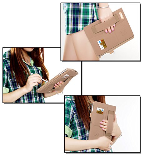 Galaxy Tab S2 9.7 Hülle,Samsung Galaxy Tab S2,Fyy® [Super Functional Series] Hochwertige Kunstleder Hülle mit elastitcher Handschlaufe und Halterungen für Karten, Notizen für Samsung Galaxy Tab S2 9.7 Zoll,Gold (mit automatischer Schlaf/ Weck-Funktion) - 6