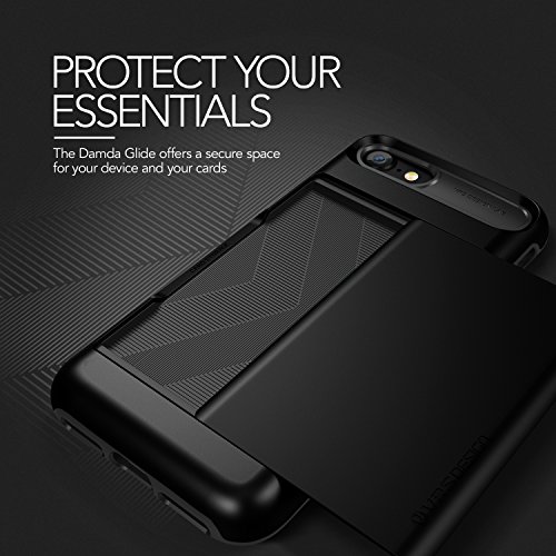 Funda iPhone 8  iPhone 7 para Targeta VRS Design   Carcasa Protector  Negro  Funda Billetera Choque Absorci  n Doble Capa  New Damda Glide  para Apple iPhone 8  2017   iPhone 7  2016 