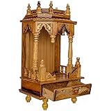 Surbhi Wall Hanging Wooden Temple for Office &amp; Home (Brown)