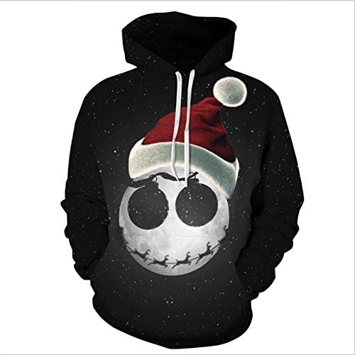 Unisex Realistic Christmas 3D Print Graphic Hooded Outdoor Sweatshirt Casual Pullover Jumper Hoodie With Big Pockets 2X/3X