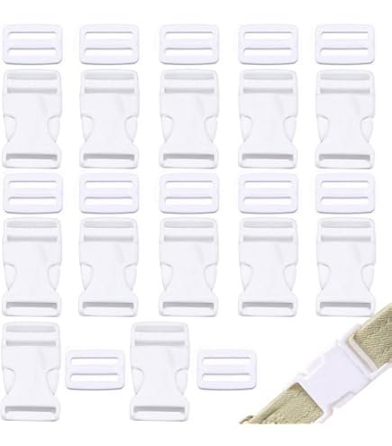 20 Fibbie Plastica Per Cinghie 10mm - Chiusure Sicure Per Collari Animali E Zaini