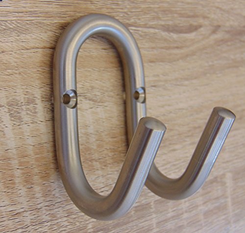 GedoTec® Moderner Design Kleiderhaken PRIMA Edelstahl matt gebürstet | Mantelhaken 87 x 51 mm | Huthaken massiv inkl. Befestigungsmaterial | Garderoben-Haken Ø 10 mm | Markenqualität für Ihren Wohnbereich - 4