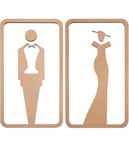 Enseigne De WC En Acier Inox – Autoadhésif Et Facile à Nettoyer – Signe De Toilette Design – T