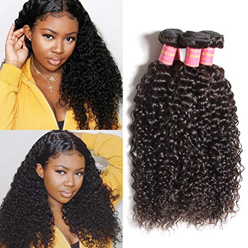 RICHAIR 3 Tissage Bresilien en Lot Boucle 50g/Bundles(Pas 100g) Humain Virgin Curly Hair 24 Pouces Cheveux Boucles Cheveux Bresiliens Vierges de Tissages Cheveux