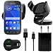 Produktbild Original Lanboo® 4 in1 KFZ Auto Lade Set schwarz mit Micro USB Ladekabel Datenkabel + 220V Netzteil + KFZ Adapter Ladegerät + KFZ Auto Mini Halterung für Samsung Galaxy Ace Style - SM-G310HN