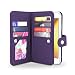 Produktbild Gear Beast iPhone 8/7 Wallet Case, Flip Cover Dual Folio Fall PU-Leder Schutz Hülle Slim 7 Kartenfächern, inkl. ID Holder-Innentaschen Wristlet für Damen und Herren Bonus Displayschutzfolie violett