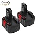 Produktbild LiBatter (2 Packs) 14.4V 3.0 AH Ni-MH Ersatz Akku Ersatzakku Für Bosch BAT038, 2607335275, 2607335533, 2607335557, 2607335711, 2607335678, 2607335276, BAT040, BAT041, BAT140, BAT159, BAT030, BAT031, BAT240