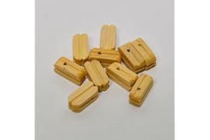 Kreativity World - Bozzelli in bosso 1 foro (Blocks single) 4 mm - confezione da 40 pezzi