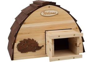 URBNLIVING Best Pet Garden Hérisson Hôtel Nature Boîte d'hibernation Toit Abri Naturel Maison Anti-Prédateurs Intérieur Extérieur Toutes Saisons