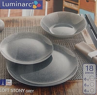Luminarc SERVICE DE TABLE POUR 6 PERSONNES 18 PIÈCES LUMINARC GREY GRIS LOFT