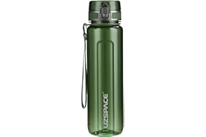 UZSPACE Botella de Agua Deportiva 500ml-750ml-1000m,Botella de Agua Tritan Ecológica y sin BPA. Reutilizable con Tapa a Prueba de Fugas para Correr, Gimnasio, Yoga, al Aire Libre y Acampar