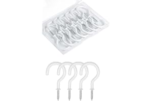 vsshe 14 Piezas Ganchos de Techo, Metal Gancho Revestido, Ganchos Atornillables, Tornillo Multiuso, Ganchos de Rosca de Acero Inoxidable, para Colgar Macetas, Macetas, Tazas, Luces - 2 Inch