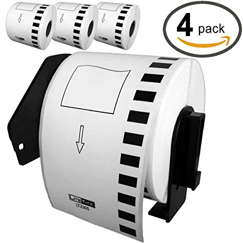Sponsored Ad - DK-2205 (4 Rolls) Continuous Length Paper Tape Labels, Compatible with Brother P-Touch QL-Series, 2.4 (2-3/7) Inches by 100 ft, White, Blank, includes Frame (LT2205)