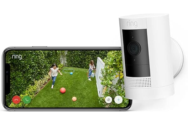 Ring Cámara exterior con batería (Stick Up Cam) | Cámara de vigilancia wifi para tu domicilio sin cables, con vídeo HD, comunicación bidireccional, instalación fácil | 30 días gratis de Ring Home