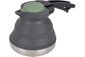 Bo-Camp - Bouilloire - Pliable - 1,2 litre - Silicone/Inox - Gris