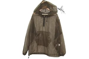 Aventik Mosquito Repellent Clothing Jacket Coat Light Weight Mesh Net One Size For All, Full Face Hood Keep Safe Cool UV Protection