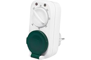 LogiLink ET0013 ET0013 - Timer echano con sensore crepuscolare con 7 diverse modalità/impostazioni, protezione IP44 per esterni e esterni