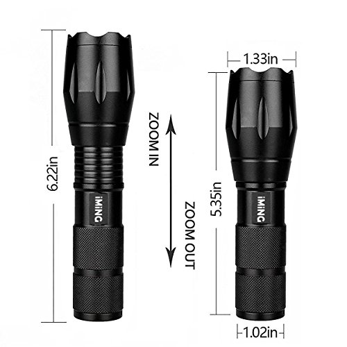 iMing Super Helle LED Taschenlampe Standard Fackel Tactical Handheld Taschenlampen für Camping Outdoor (2er Pack) - 3