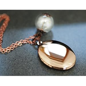 Rosé vergoldete Pusteblumen Kette mit Medaillon