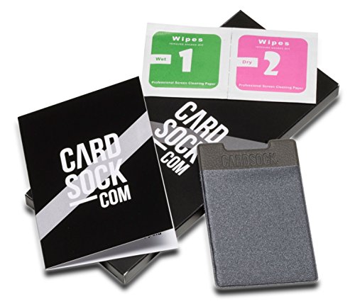 â¤ Cardsock - #1 Premium Smartphone Kartenhalter - grau / grey - Kreditkarten, Ausweise & Bargeld am Handy - Kartenfach & Kreditkartenhalter