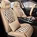 Produktbild QLL 5-Sitz-Universal Autositzbezug, Atmungsaktiv Rutschfest, Ledersitzabdeckung SAMT Bannfarbe, 6 Farben Optional,Beige