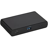Amazon Basics Station d'accueil Thunderbolt4/USB4, 3X Downstream TBT4 (Affichage Double), 1 x USB A 3.1, Noir, 12,16 x 7,21 x
