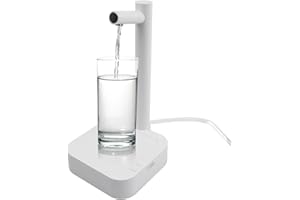 ELITECRAN Desktop Wasserspender für Trinkwasser, 7 Stufen Quantitativer Automatischer Water Dispenser, Elektrischer Wasserflaschenspender, Automatischer Wasserspender, USB Wasserflaschen Pumpe (Weiß)