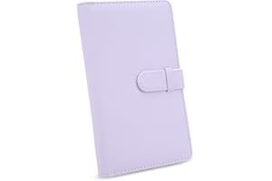 YUNSEITY Mini álbum de Fotos para Película de 3 Pulgadas, álbum de 108 Bolsillos para Fuji Film Instax Mini 12 11, Libro de Fotos de Cuero PU Carpeta para Sesión Fotográfica con Cerradura (Púrpura)