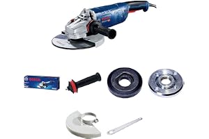 Professional vinkelslip GWS 24-230 P (2 400 watt, inkl. vibrationsreducerande stödhandtag, fästfläns, spännmutter, sprä
