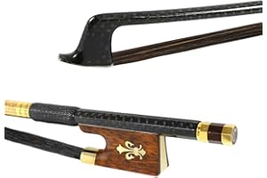 Yinfente Archet de violon 4/4 tressé en fibre de carbone, archet professionnel en forme de grenouille en bois de serpent, rigide et bien équilibré, fabriqué en crin de cheval