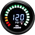ETOPARS Universal Car Vehicle 2inch 52mm Smoke Tint Len Digital Oil Press Pressure Gauge Meter Kit 20 LED Light Display Racing Gauge