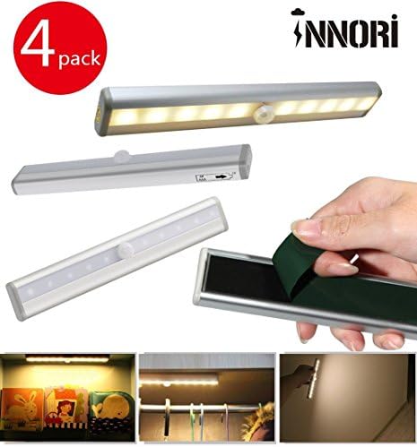 INNORI Under Cabinet Lighting 4pcs A Set Baby Children Kids Sensitive Night Lights Motion Sensor Lights Suitable for Different Places like Wardrobe Cupboard Corridor Doorway Kitchen Living Room