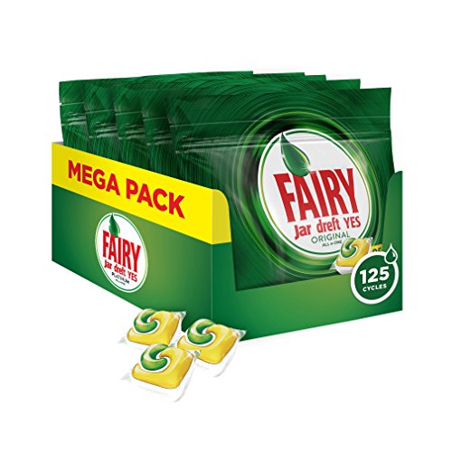 comprare on line Fairy Original Detersivo in Pastiglie per Lavastoviglie, Confezione da 125 Caps (25x5), Limone prezzo