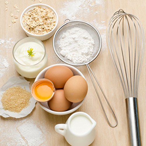 Vicloon Set von 3, Edelstahl Küchen Schneebesen Set, Milchaufschäumer Küchenutensil zum Mischen, Schlagen und rühren, 21cm - 4