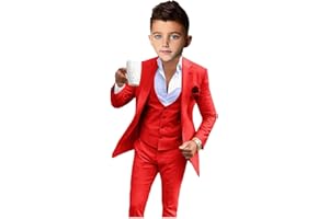 BOTONG Costume 3 pièces pour garçon pour mariage, revers à revers - Costume de fête formel pour garçon