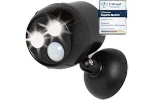 ‎PROXINOVA Proxinova LED Strahler Bewegungsmelder Außen PIR, Leistungsstarke LED Lampe als Einbruchsschutz, Lampe mit Bewegungsmelder Aussen Batterie, Kompakt & Leichte Montage