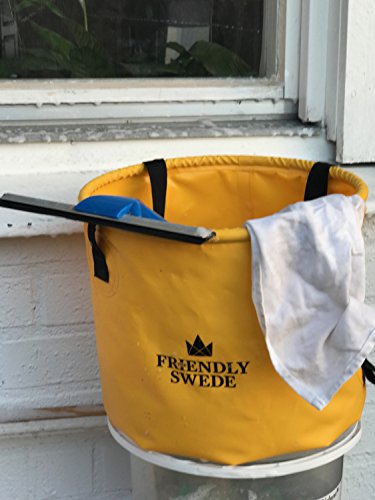 Zusammenklappbarer Falteimer Faltschüssel, Eimer für Camping, Reisen, Gartenarbeit, unterwegs – Falteimer Waschbecken Wasser Container Eimer, mit Deckel und Werkzeug Mesh Tasche – von The Friendly Swede (Schwarz 16 Liter) - 9