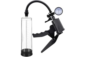 MARIELOVE Bomba de pene con manómetro, 20 cm de diámetro, 7 cm de diámetro, para aumentar la potencia, alargamiento del pene, erección, ayuda a la impotencia, aumento del pene, bomba de vacío para hombres