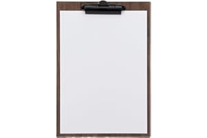 SECURIT - Porte-Menu Walnut Clip - Format A4 - Fixation à Pince - Pour Café, Bar, Restaurant - Clip Métallique + Bois de Noyer Laqué - Coloris Noyer Naturel