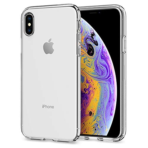 Spigen Liquid Crystal -  Funda iPhone XS X con Protecci  n TPU flexible y ligero  Transparente