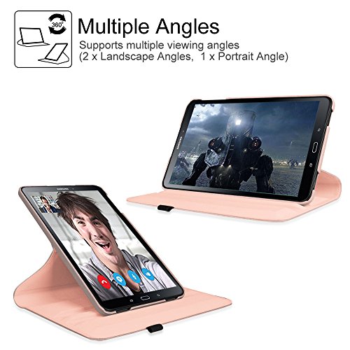 Fintie Samsung Galaxy Tab A 10.1 Hülle – 360° Drehbarer Stand Smart Cover Case Schutzhülle Tasche Etui mit Ständerfunktion Auto Schlaf / Wach Funktion für Samsung Galaxy Tab A 10,1 Zoll T580N / T585N Tablet (2016 Version), Roségold - 4