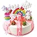 Produktbild LAOZHOU Wolke Regenbogen mit Einhorn Cake Toppers Kit Kuchen Dekoration Kinder Mädchen Geburtstag Baby Shower Hochzeit Backen Dekoration Lieferungen (5er Set)