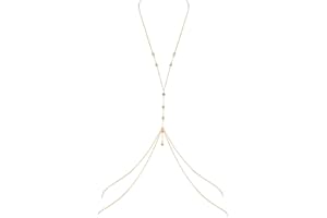 ABEILLO Gold Sexy Body Chains for Women, Crossover Bra Body Chain Belly Waist Chains Bikini Beach Rave Party Body Jewelry for Women Girls(9 Diamond(Gold))