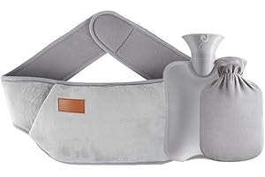 DAJASD Termofor, termofor w talii, gumowy pasek do termoforu, termofor z miękką osłoną talii, łagodzi ból karku, pleców, ramion i nóg (szary)