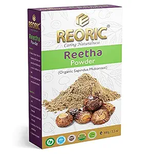 Reoric reetha powder |Organic Reetha Powder For Hair Growth|Aritha|Reetha|Ritha|Soapnuts (Sapindus Mukorossi) Powder For Silky & Smooth Hairs(100g, Pack of 1)